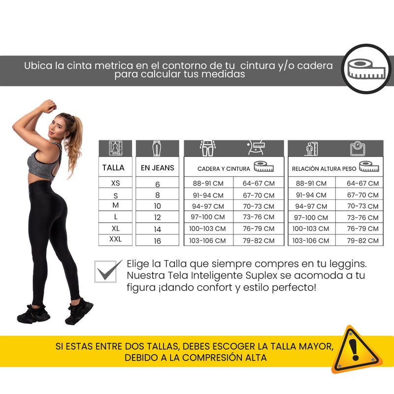 Leggins REDUCTOR Negro Tiro alto en Neopreno