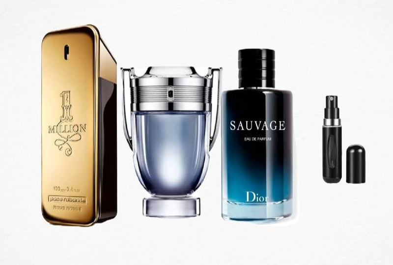 PROMO (3 PERFUMES INVICTUS,SAUVAGE,ONE MILLION) 100 ML EXCELENTE CALIDAD              (CABALLERO)