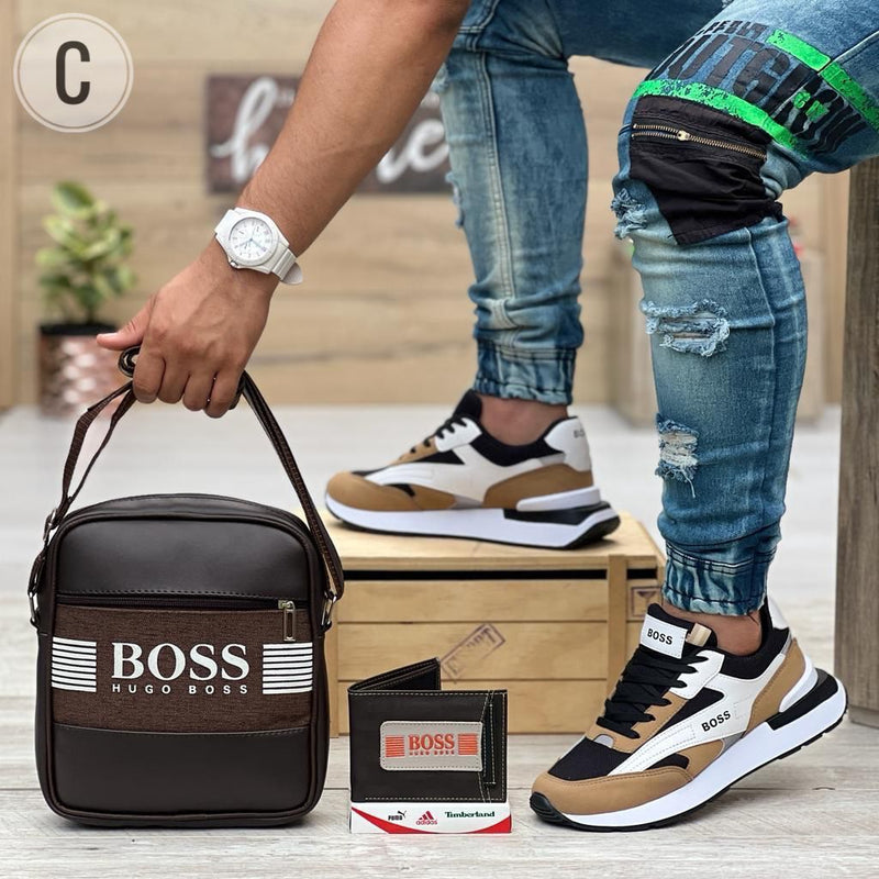 Zapatos Boss Kurt + Bolso + Billetera